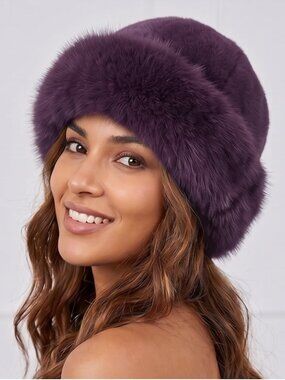 LAST ONE 🔥Purple Faux Fur Winter Bucket Hat
